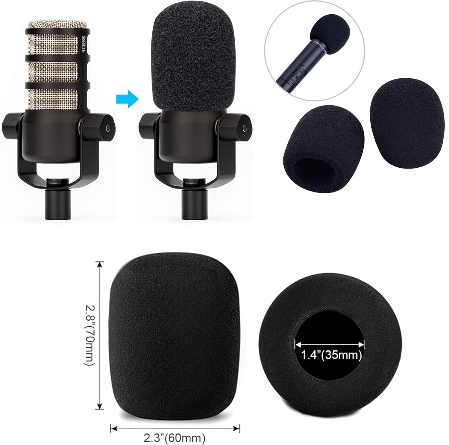 Cikonielf cache pour microphone en mousse Microphone pare-brise