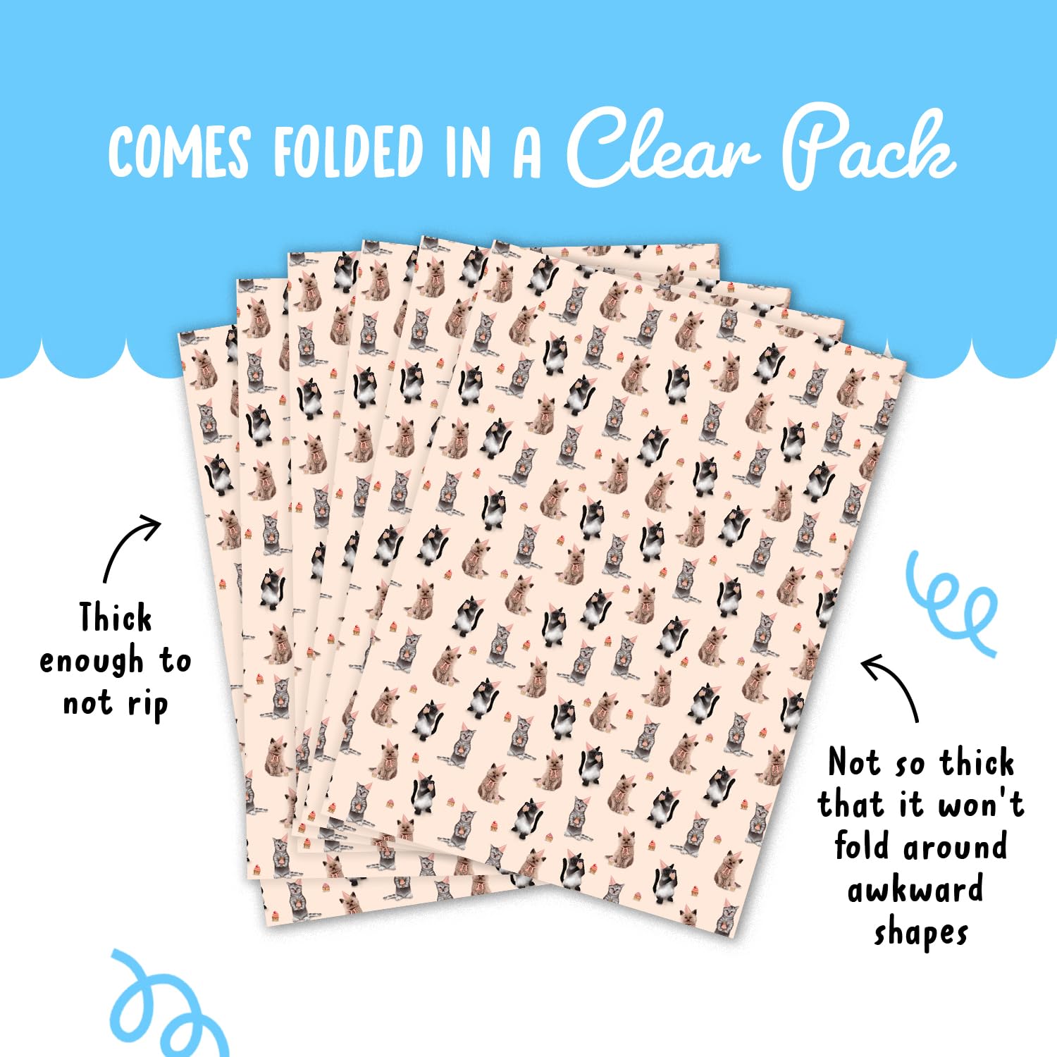 Everyday Basic Long Sleeves CENTRAL 23 Cat Wrapping Paper - 6 Sheets ...
