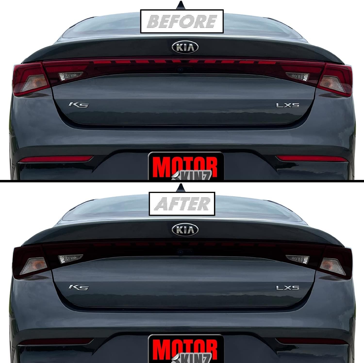 PreCut Vinyl Smoke Tint for 2021-2022 Kia K5 Tail Light Cutout & Reflector (2. Taillight/w Cutout, 20 percent Dark Smoke)