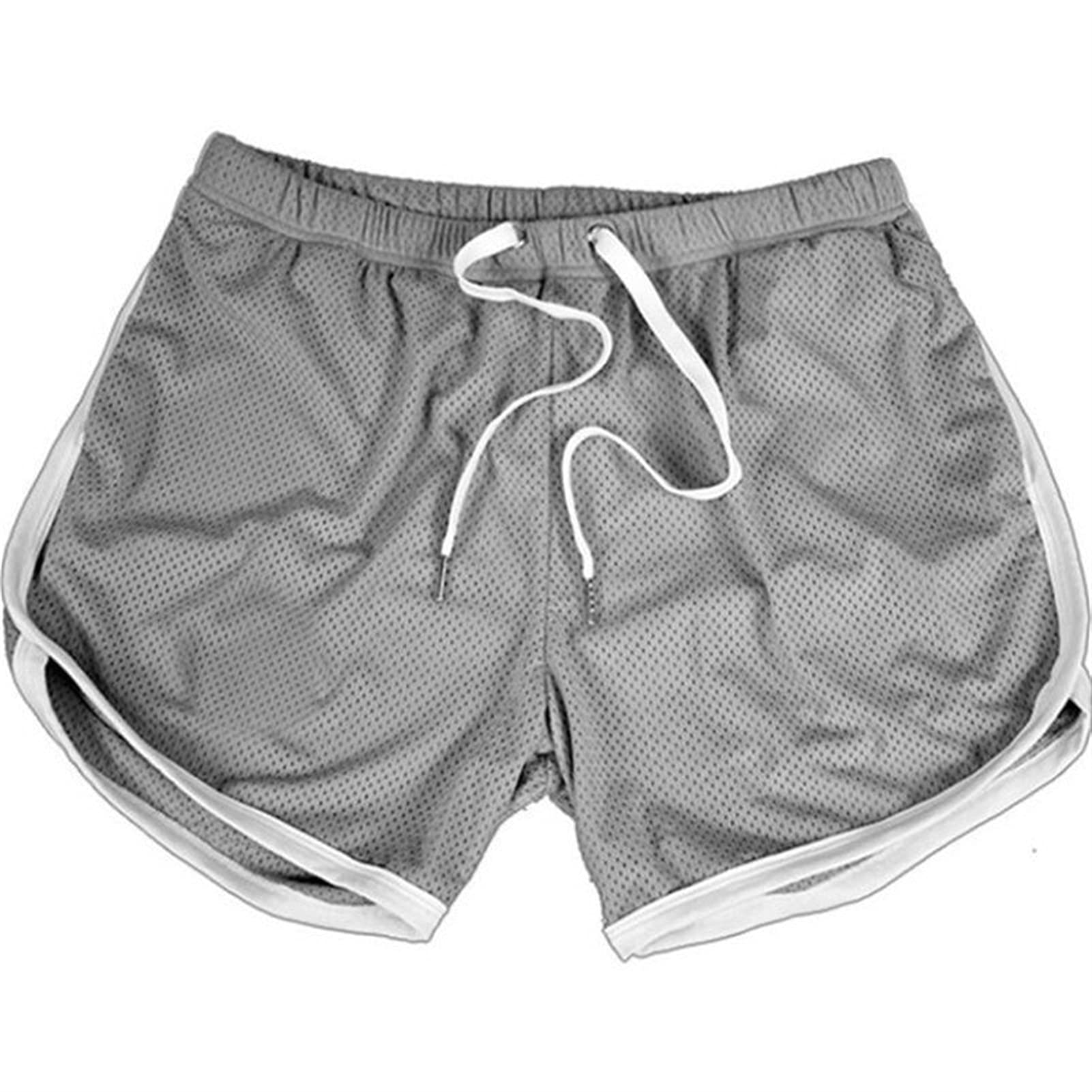 Shorts Middle Trousers Elastic Band Zipper Pocket Sports Soft Cotton Blend Running Mens