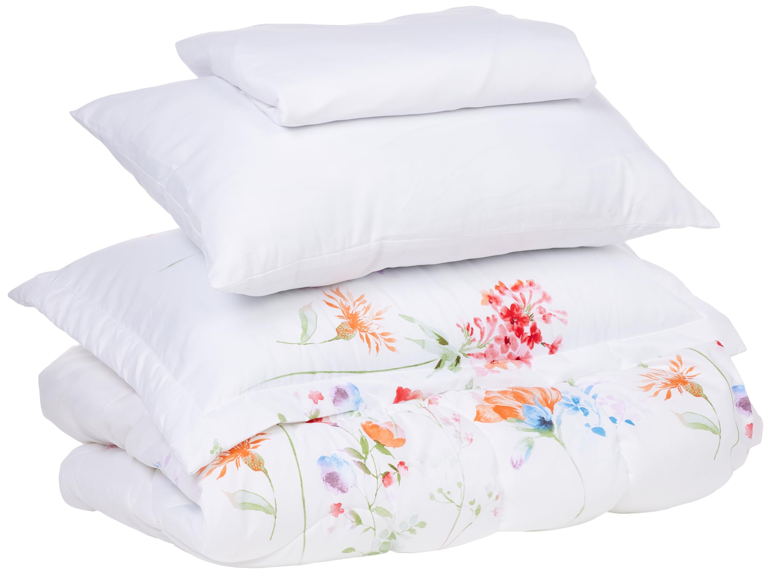 EliteHome Elegant Bliss Single Size 4-Piece Luxury Comforter Set with Pillow Cover, Fitted Sheet, and Pillow Shamâ€¦