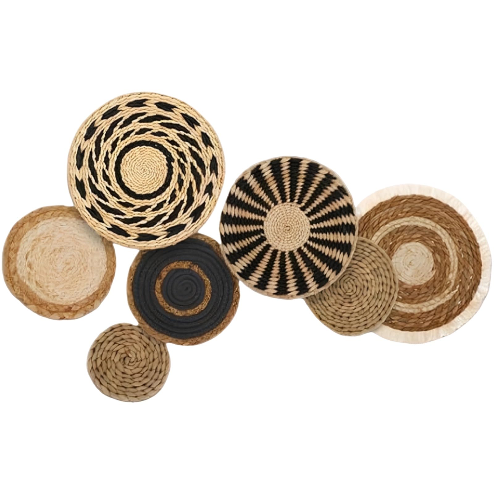 Paniers muraux tissés à la main lot de 7 de haute qualité pour salon chic