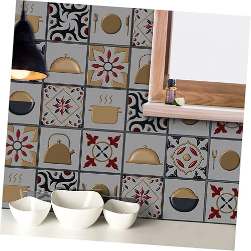 Miniatura 2 de Uonlytech 10pcs Wall Sticker Home décor Wallpaper backsplash Tile Stickers House Decorations for Home Stickers Tile Sticker for Decor Wall Paste