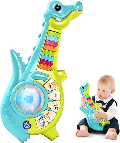Marstone Juguetes para niños de 1 año de edad juguetes musicales para bebés de 12 a 18 meses, guitarra de piano educativa para niños pequeños de 1 a