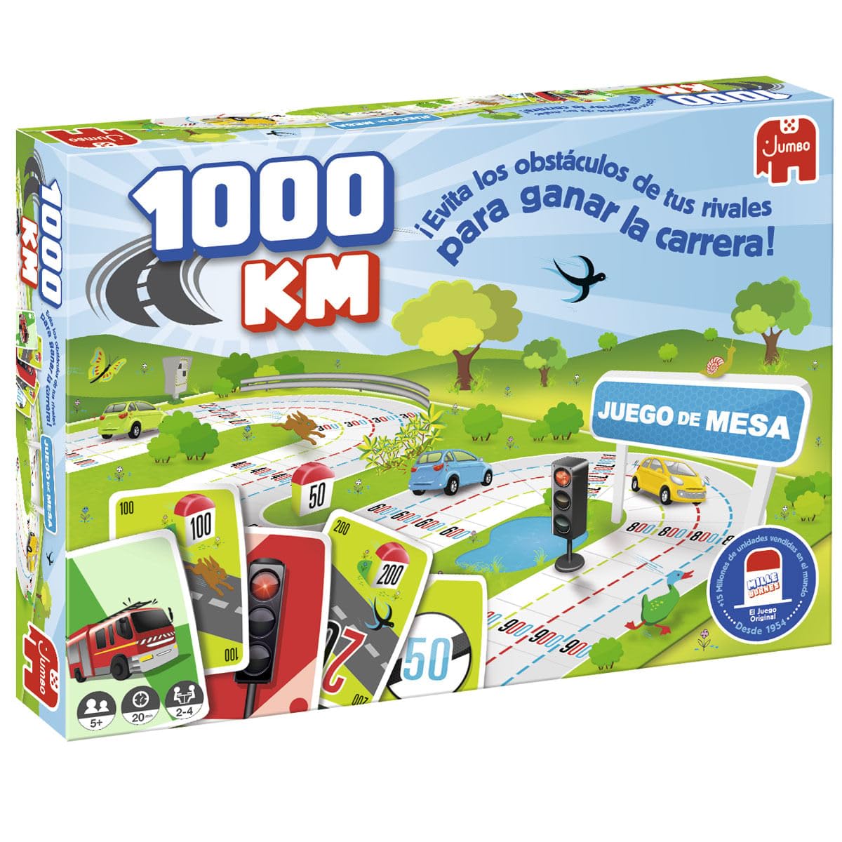 Jumbo - 1000 KM - Familien- und Kinderspiel - 5-99 Jahre - +2 Spieler - Kartenspiel - Spanisch