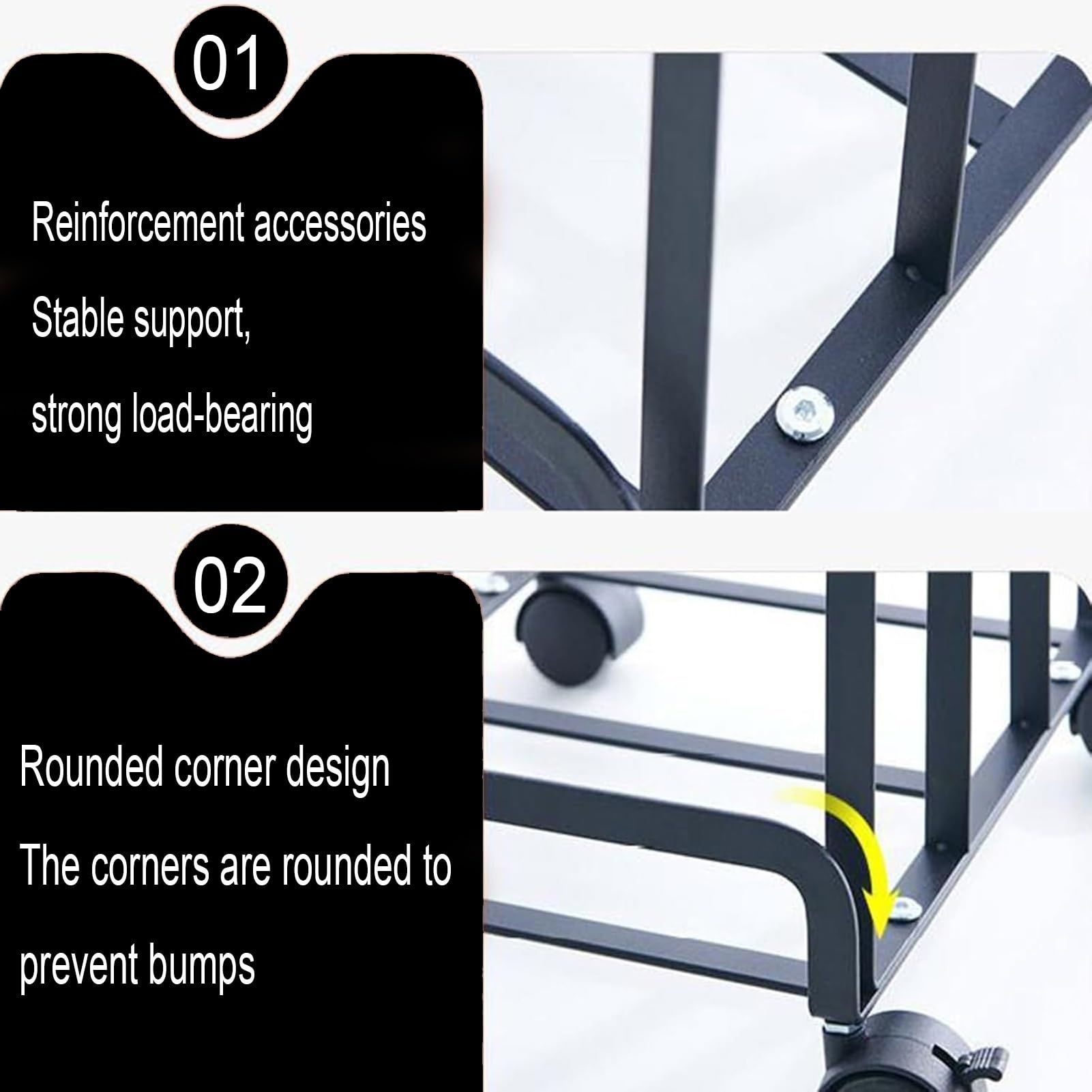 Supporto in cartone resistente con ruote, scaffale portatile per scatole di cartone, organizer commerciale per casa, supermercato e magazzino (nero)
