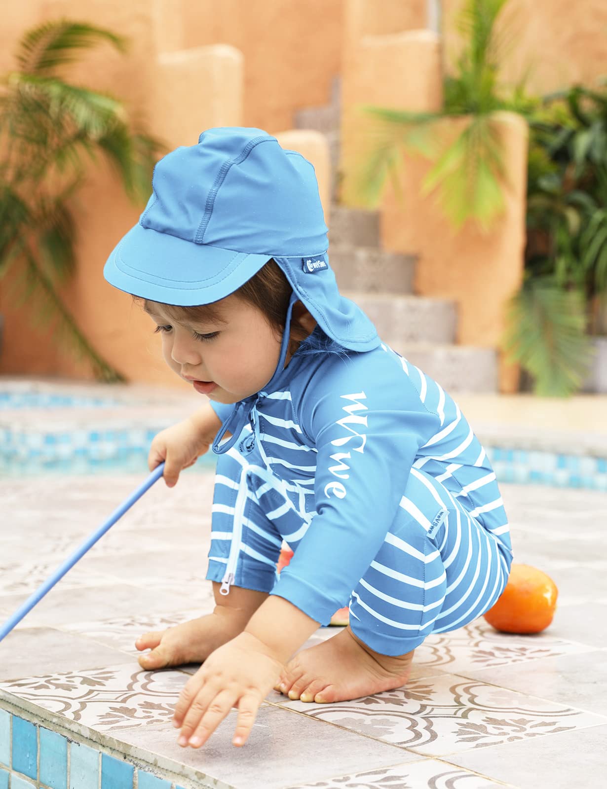 weVSwe Baby Toddler Boy Swimsuit Long Sleeve Baby Swimwear UPF 50+ Sun Protection Rash Guard Swimming Costume with Crotch Zipper 0-3 Years — view 102