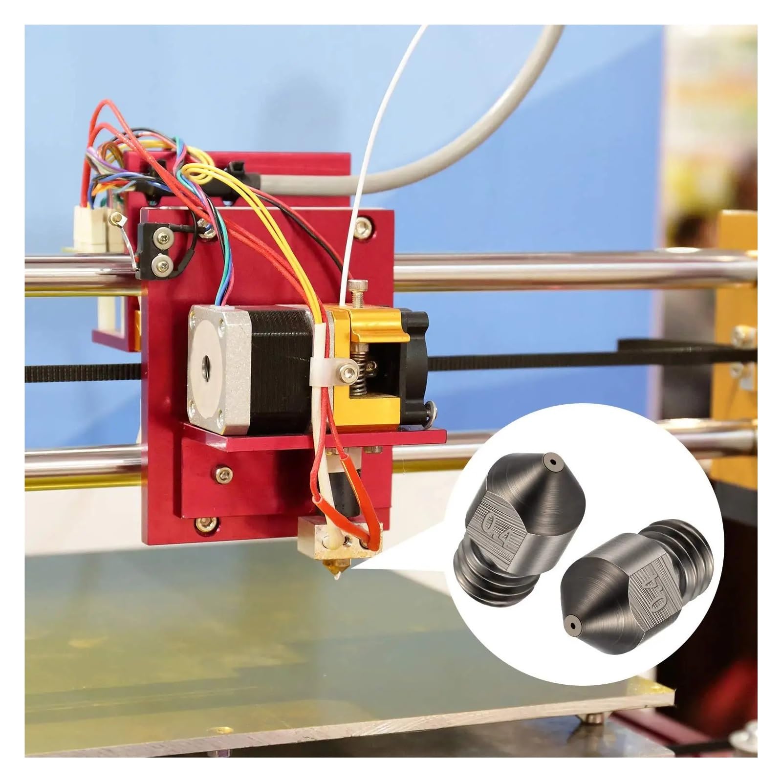 Ugello MK8 in acciaio temprato 0,4 mm per stampanti 3D, compatibile con vari modelli, include 5 pezzi, perfetto per prestazioni di stampa migliorate