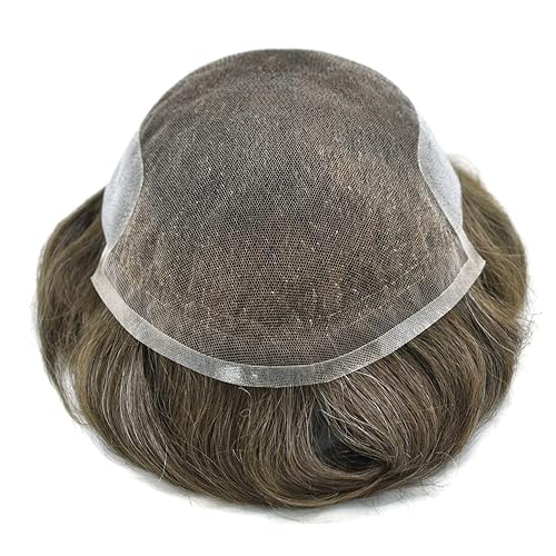 Miniatura 4 de Sistema de cabello de encaje francés para hombres Tupé para hombres Pieza de cabello humano real para hombres Sistema de reemplazo de cabello para