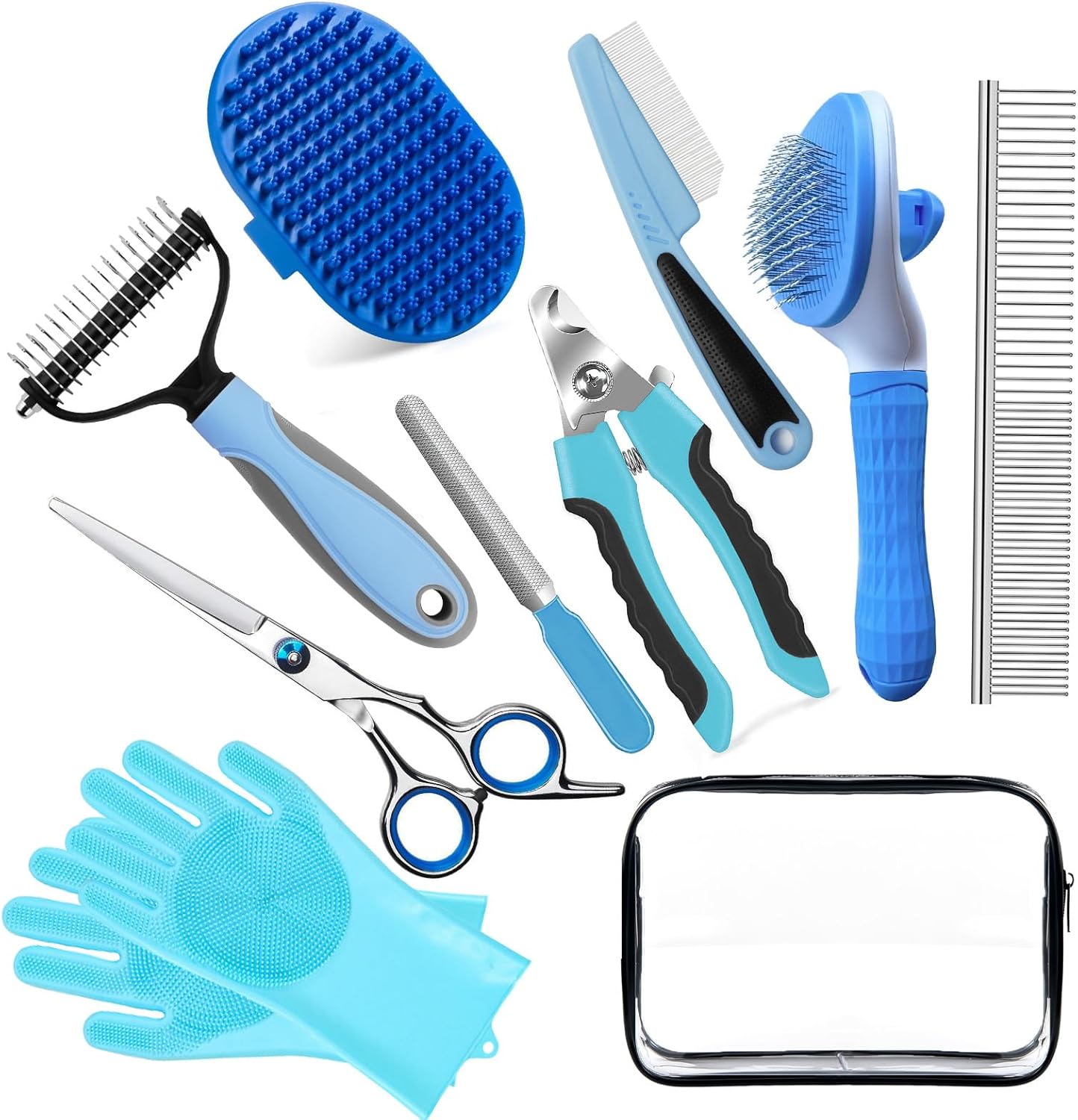 Pet Grooming Kit – Dog Cat Deshedding Brush, Nail Clippers with File, Hair Remover Gloves & Bath Tools for Long/Short Haired Pets, Grooming Tool for Long and Short Haired Pets Pet Grooming Kit – Dog Cat Deshedding Brush, Nail Clippers with File, Hair Remover Gloves & Bath Tools for Long/Short Haired Pets, Grooming Tool for Long and Short Haired Pets