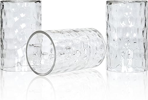 Kira Home Persianas de vidrio de 7 pulgadas, vidrio martillado transparente, tamaño de ajuste de 1-58 pulgadas, 6.75 x 4 pulgadas, paquete de 3