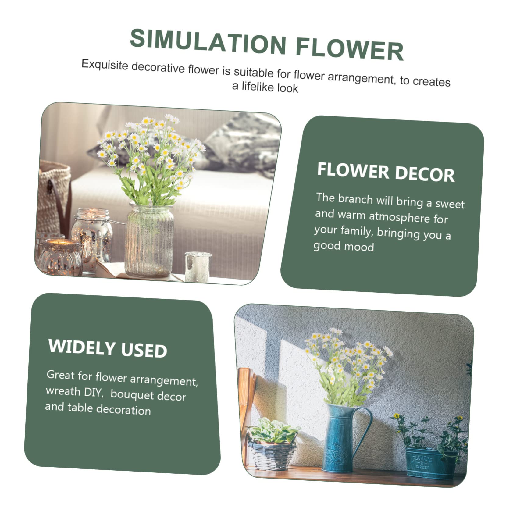 KOMBIUDA 3sets Faux Blumen Gefälschte Bouquet Lebensechte Decor Für Haushalt Büro Display 3 Stücke * 3