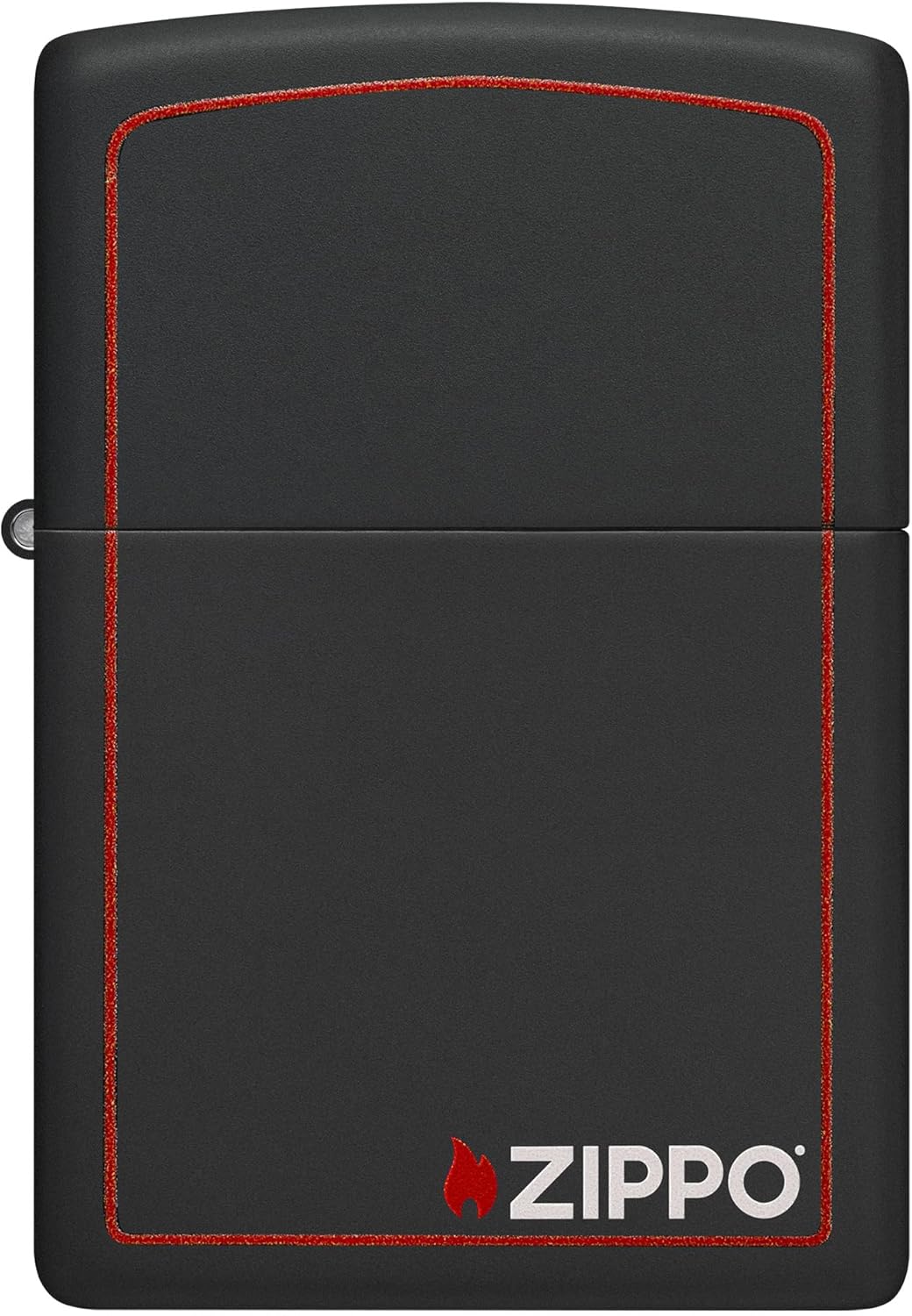 Zippo Black Matte with Red Border Pocket Lighter