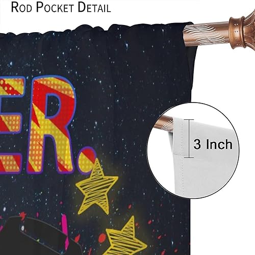 Miniatura 6 de Cortinas de jugador, cortinas de sala de juegos para niños, juego de tratamiento de ventana para dormitorio de niños, decoración de sala de estar,