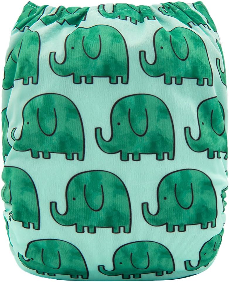 ALVABABY Cloth Diapers One Size Adjustable Washable Reusable Baby One Pocket Nappy for Boys with 2 Inserts YD114