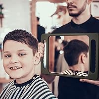 Vista 5 de Kigley Espejo de mano grande de 2 piezas con doble mango espejo de peluquería rectangular irrompible de mano equipo de peluquería y accesorios