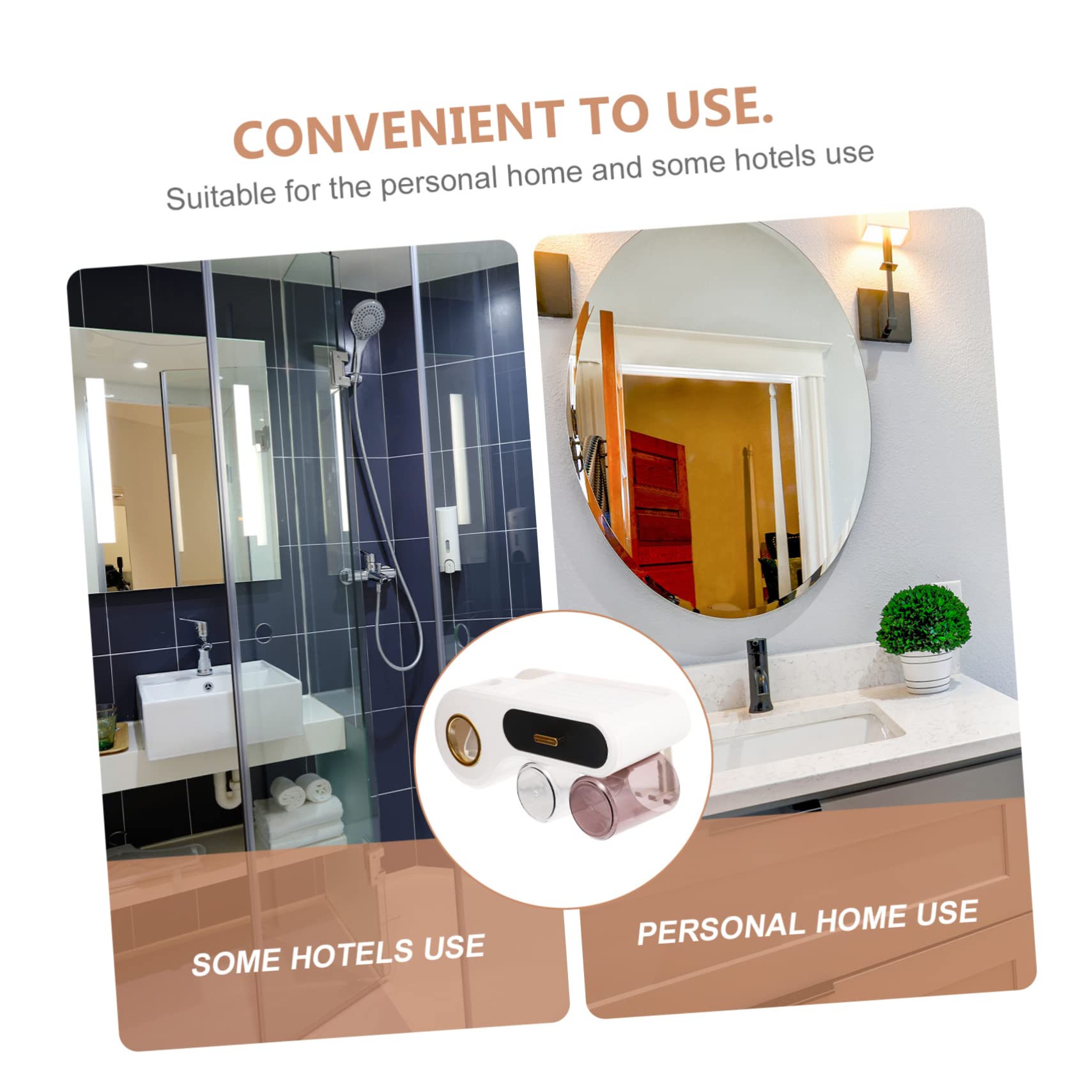 Portacepillos de Dientes de Pared Negro Plástico, Organizador | Cepillos y Maquinillas, Diseño Sencillo y Multifuncional, Set de Vaso y Soporte para Lavabo