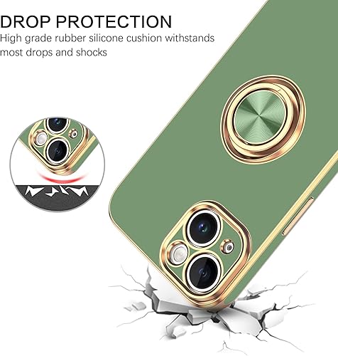 Miniatura 5 de VENINGO Funda para iPhone 14, fundas para iPhone 14, ajuste delgado, suave, soporte de anillo de 360, soporte magnético para automóvil, fácil de