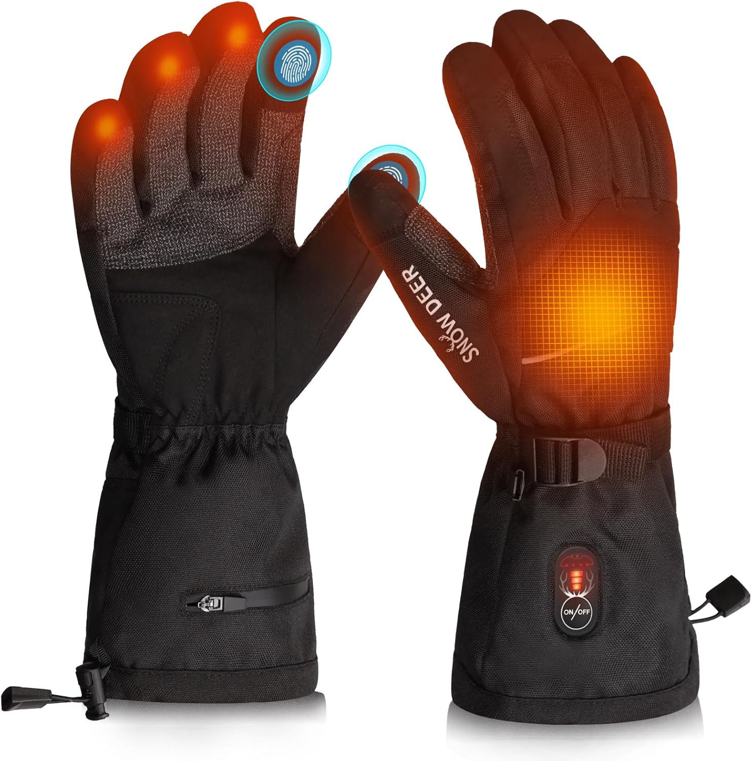 SNOW DEER Heated Gloves for Men Women - Rechargeable