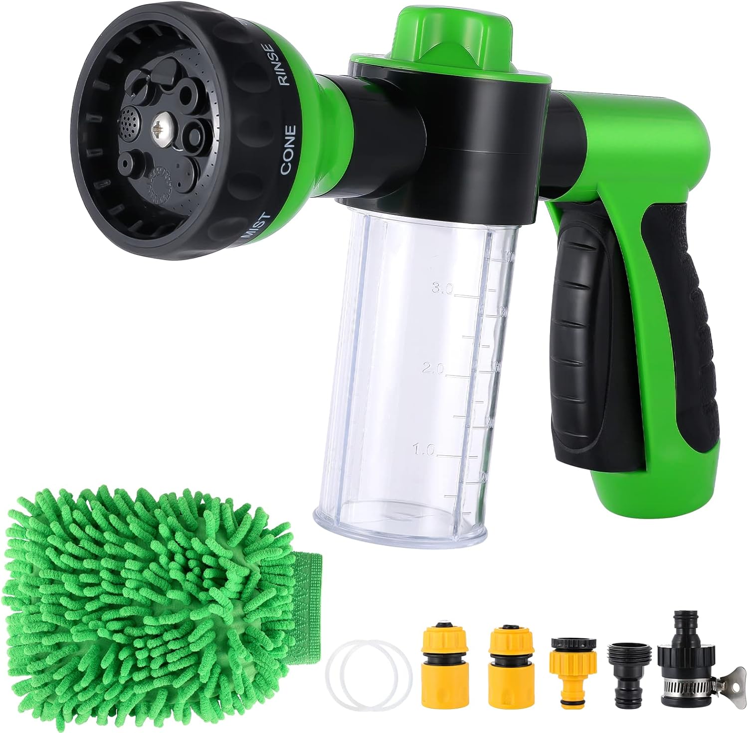 Garden Hose Nozzle,Car Wash Nozzle 8 Way Spray Pattern with