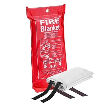 Flipco Fire Blanket for Kitchen and Emergency, Fiberglass Safety Cover, 1x1 Metre Fire Extinguisher Blanket for Home, School, Grill, Car, Office, Warehouse