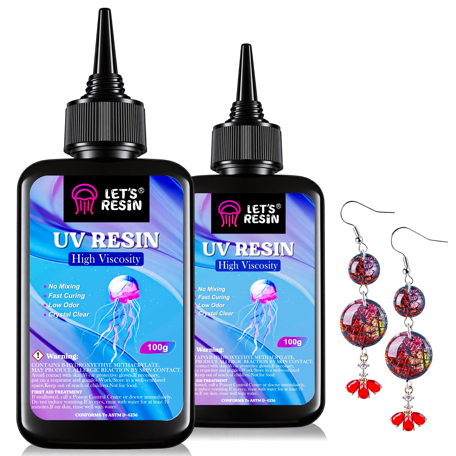 LET'S RESIN UV Resin,200g High Viscosity Hard Crystal Clear&Low Odor UV Resin-image-27