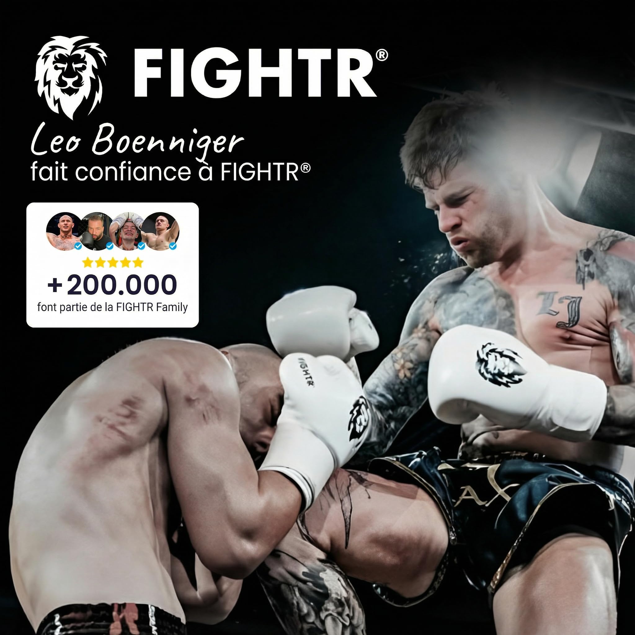 FIGHTR® Gants de Boxe – Protection et Stabilité Maximales | Gants pour Boxe, MMA, Muay Thai et Kickboxing | Tailles 8–16 oz, Sac de Transport Inclus