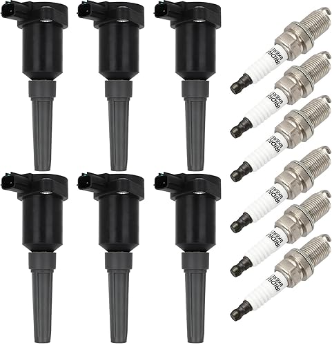 OCPTY 6 bobinas de encendido wilth 6 bujías de iridio, apto para Jaguar XJS 6.0L 1995, XJS 4.0L 1995-1996, XJ6 4.0L 1995-1997, para Vanden Plas 4.0L