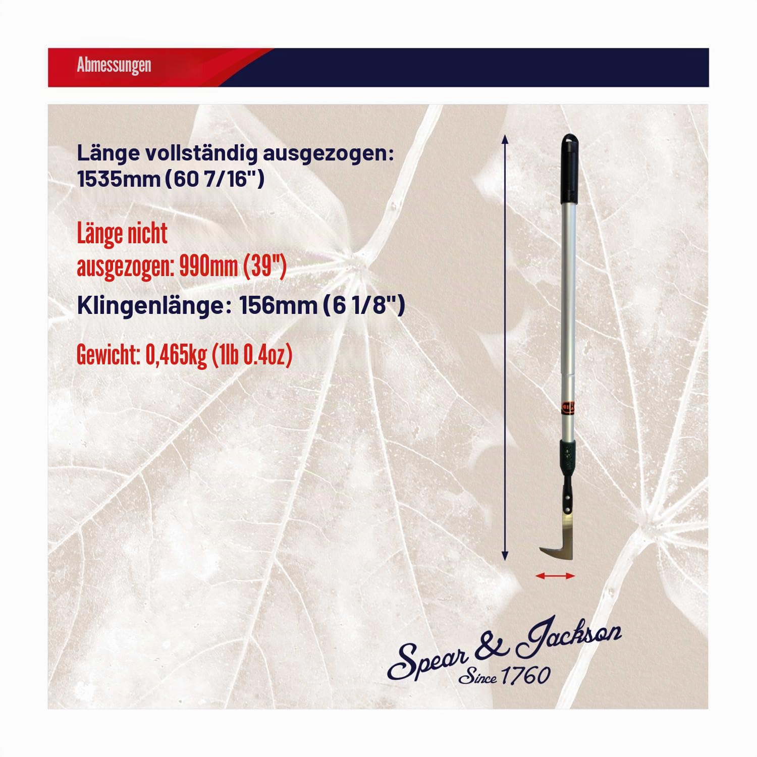 Spear & Jackson Razorsharp Enhanced Teleskop-Terrassenmesser, Silber, 97 x 4 x 4 cm
