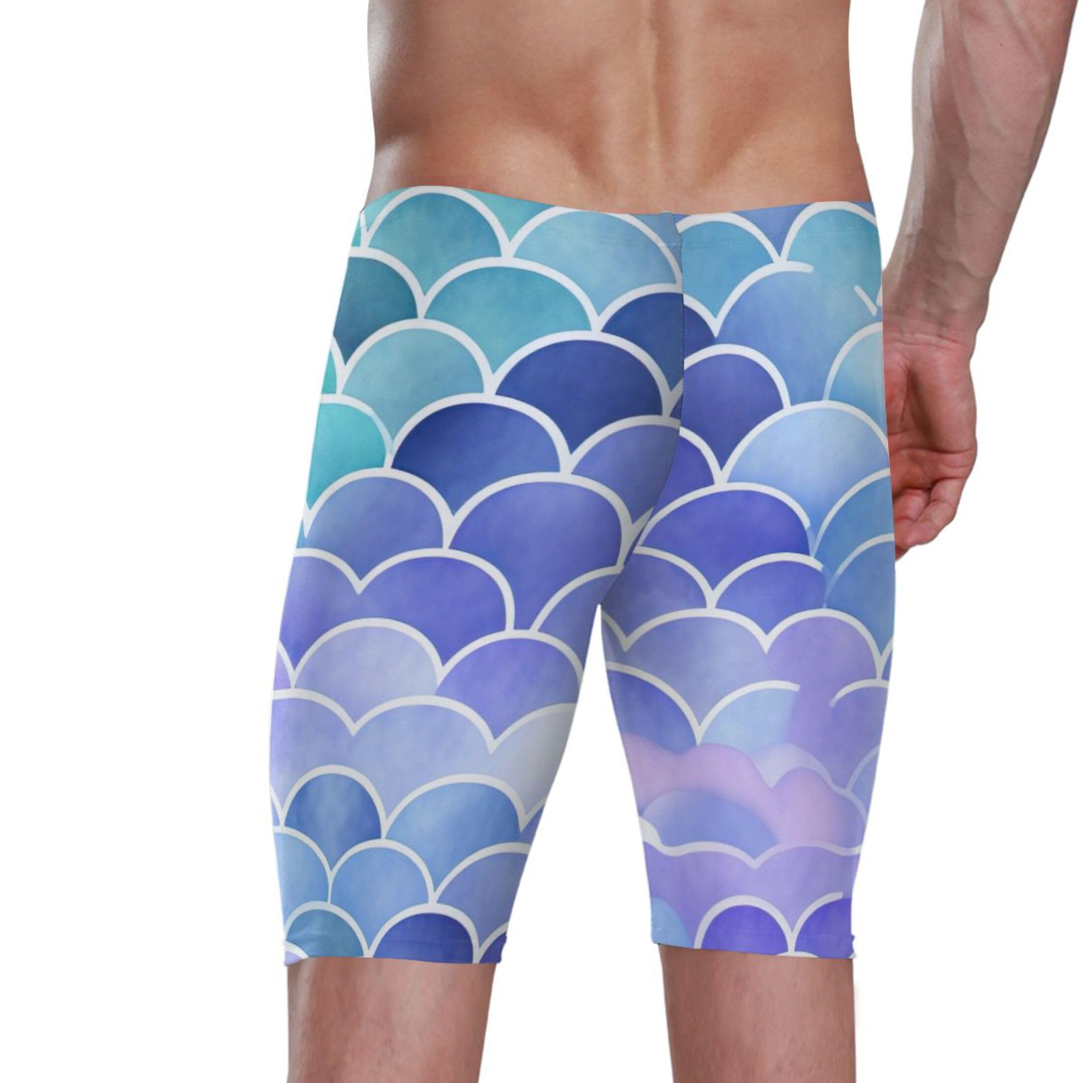 Mermaid Fish Scale Men's Swim Jammers Swimsuit M B0401406