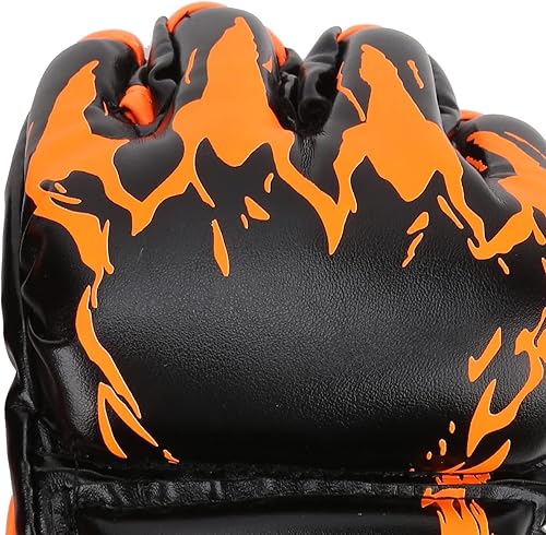 Miniatura 5 de Guantes de MMA, guantes profesionales de MMA sin dedos, de piel sintética, saco de boxeo Sanda, guantes de boxeo para saco de boxeo Sparring Muay