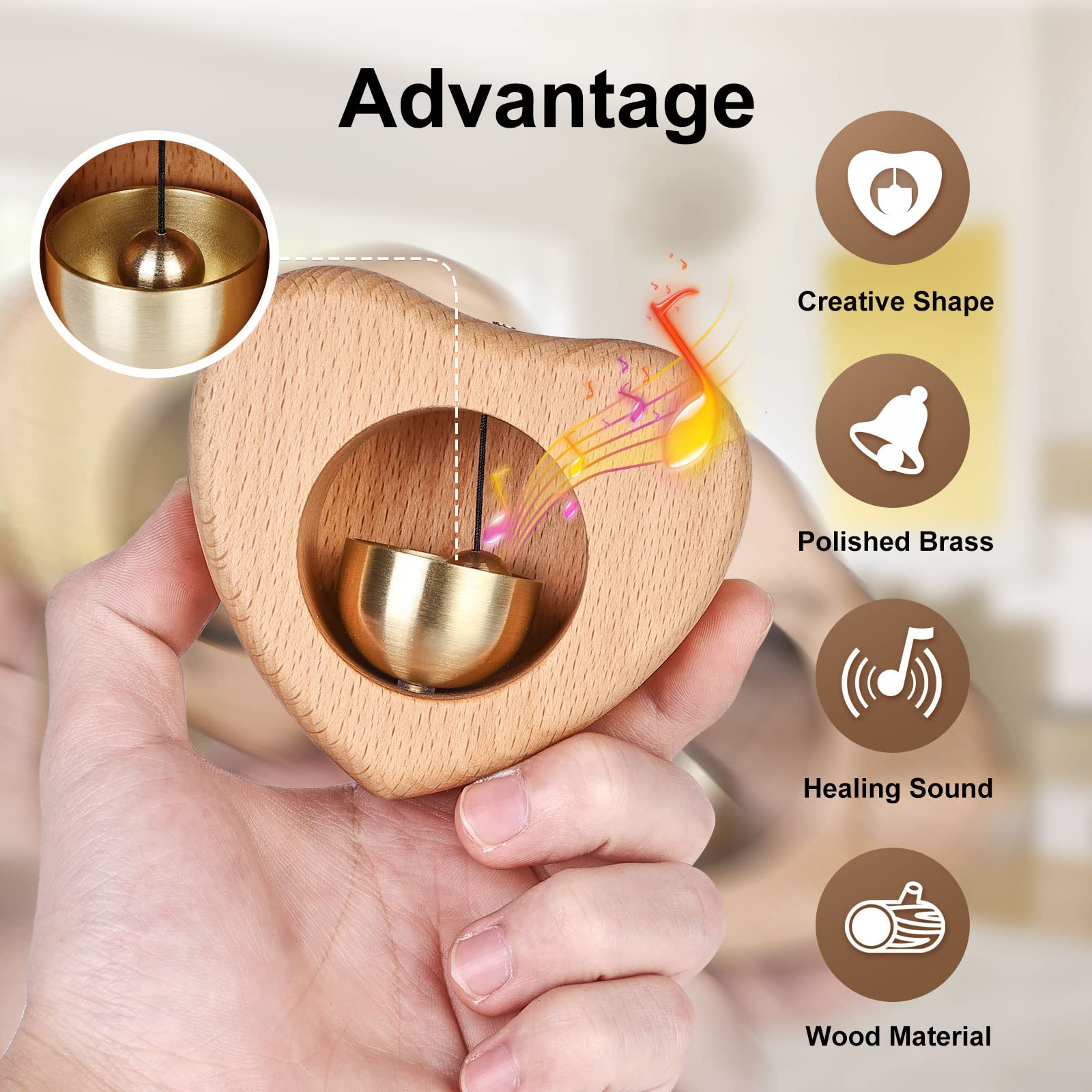 Shopkeeper's Bell For Business & Home - Hanging Bells For Door Entry Alert & Decoration, Magnetically-Attached - View #11