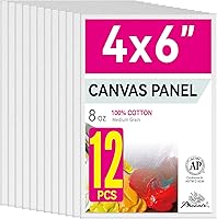 Vista 32 de PHOENIX Paneles de Lienzo para Pintura 6x8 Pulgadas, Paquete de 24 - 8 Oz Tablas de Lienzo de Algodón 100% Triple Impregnadas y Libres de Ácido