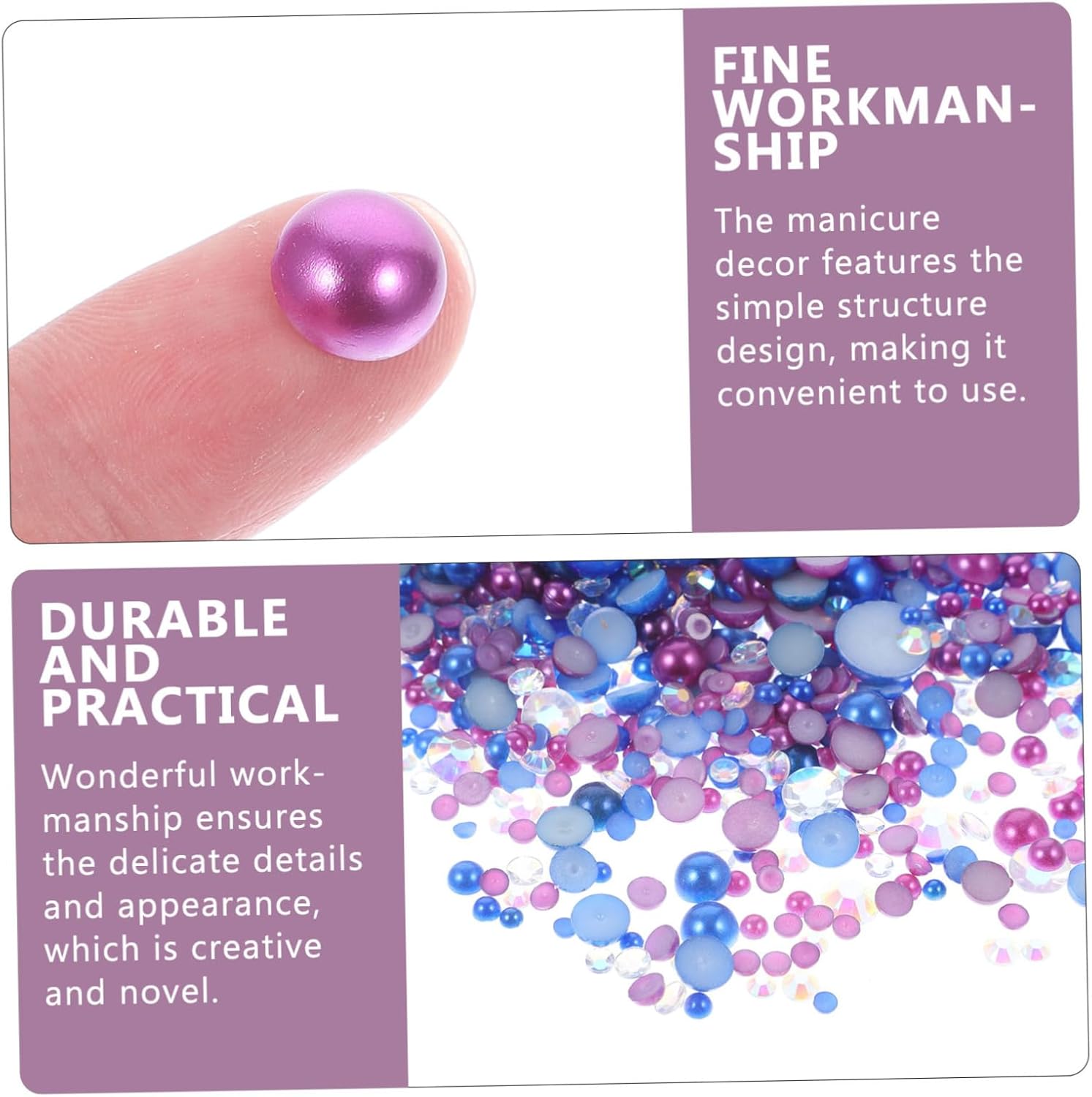 DOITOOL 3pcs Decorative Nail Charms of Resin Nail Decors for Manicure Unique Art Adornments for Personal