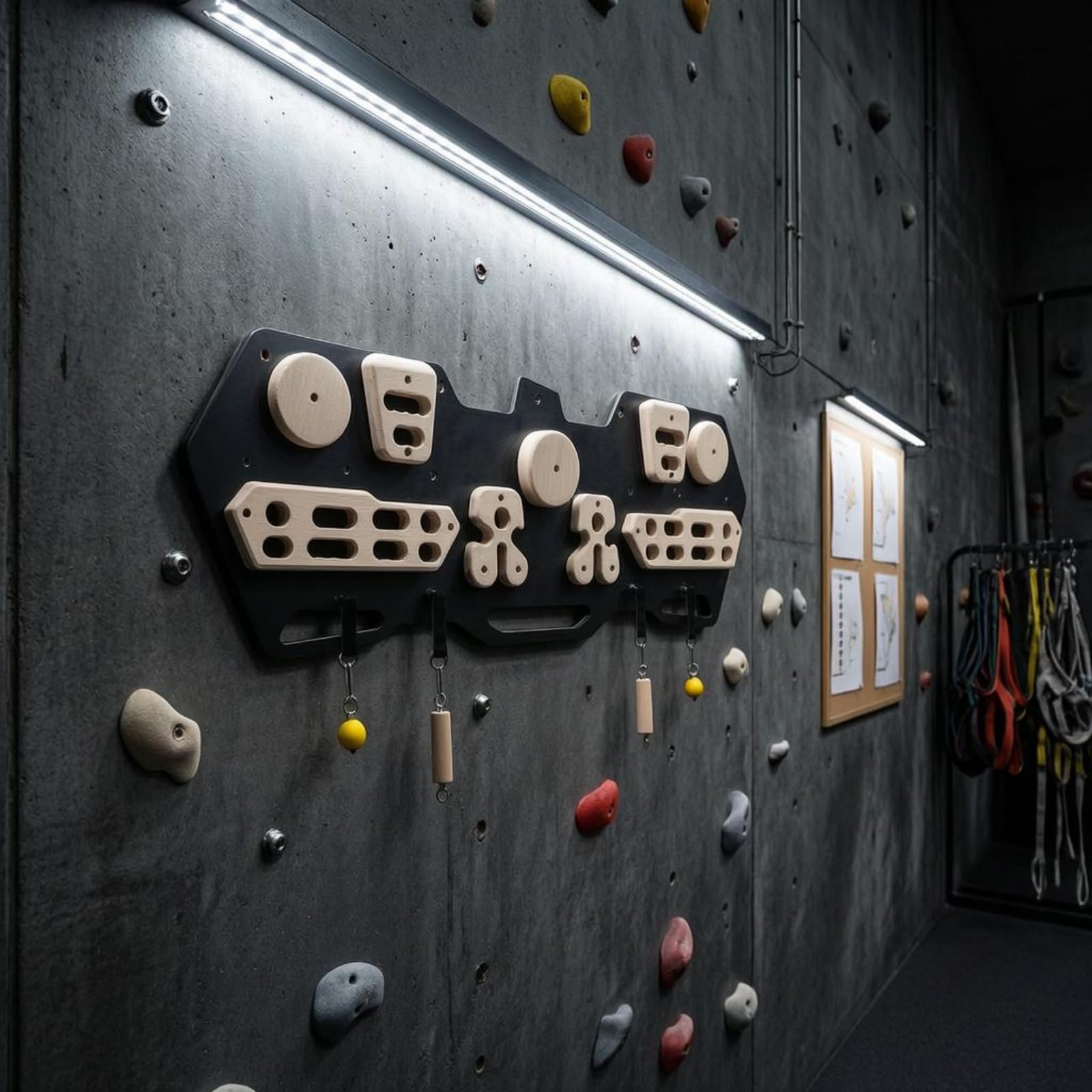 Baoblaze Allenatore Dita Arrampicata Tavola Arrampicata Fingerboard Palestra Pannello Presa Legno per Potenziamento Presa con Scanalature E Tacche