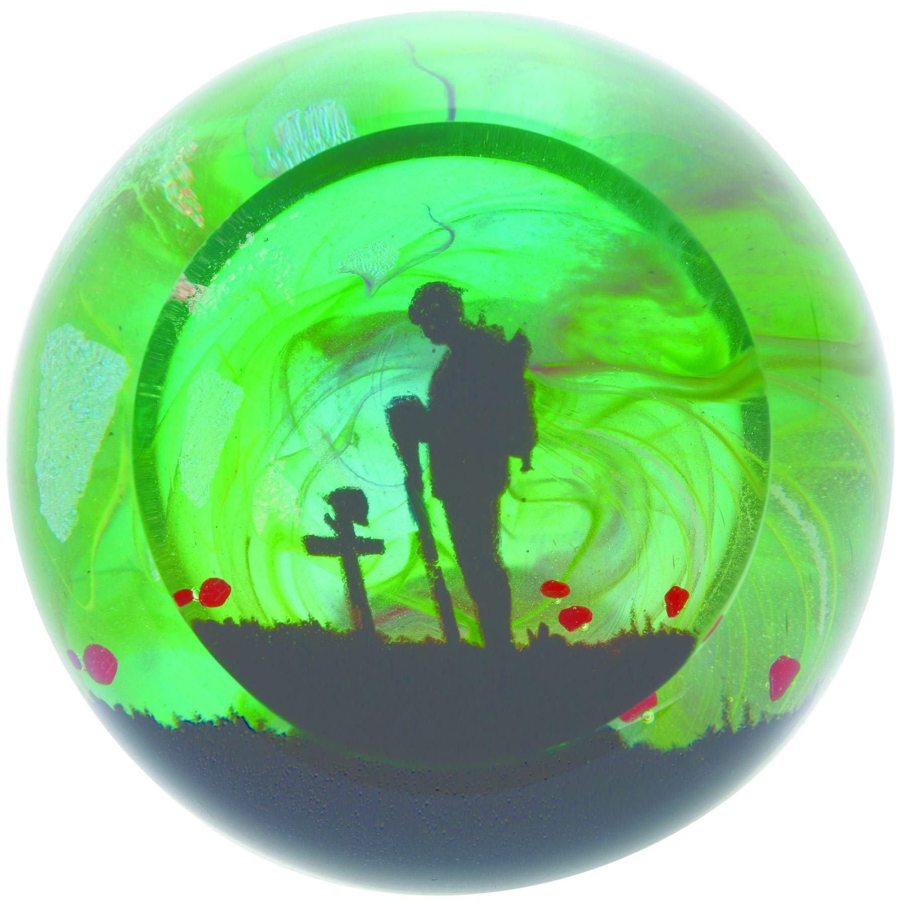 Caithness Glass Multi-Colour For The Fallen Paperweight | Handcrafted Glass Paperweight | Made In Scotland | Gift Or Collectable