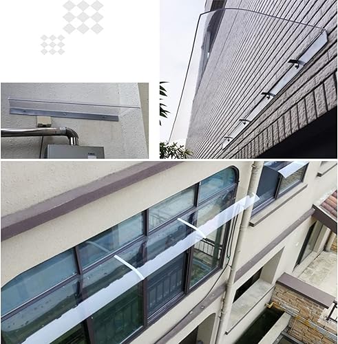 Miniatura 9 de Toldo transparente para puerta de ventana, toldo de ventana, toldo de porche para parte delantera de casa, cubierta de policarbonato silenciosa,