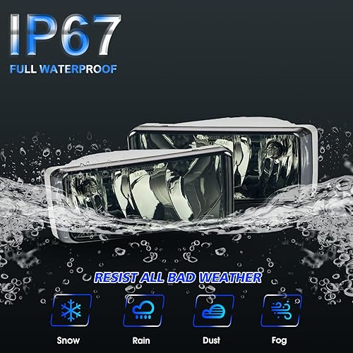 Miniatura 6 de Conjunto de luces antiniebla para 2007 2008 2009 2010 2011 2012 2013 2014 2015 Chevy Silverado Kit de reemplazo para 2007-2013 Avalanche, 2015-2020