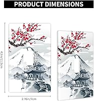 Vista 30 de Toggle Light Switch Wall Plate, Japanese Cherry Blossoms Mountain Tower Double Switch Cover, Size 2-Gang 4.5" X 4.5