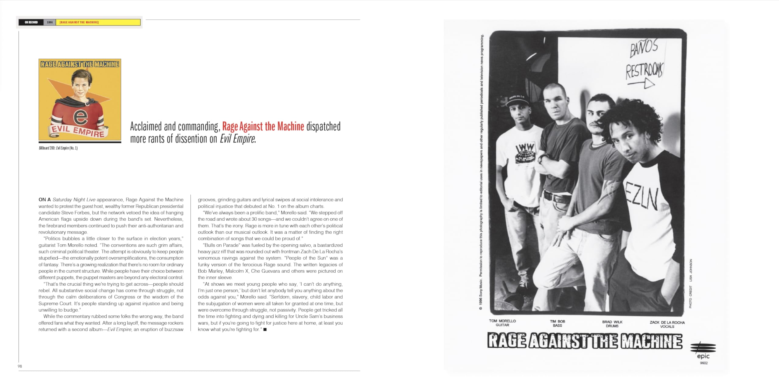 On Record: Vol. 12 – 1996: Images, Interviews & Insights From the Year in Music