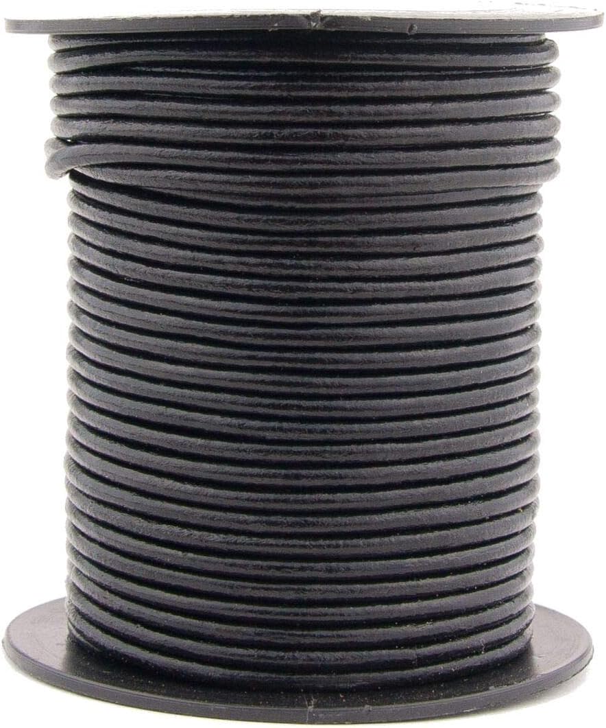 Xsotica-Regular Shades Round Leather Cords-1.5 MM Leather Cord Round (Black, 100 Meter(109 Yard))