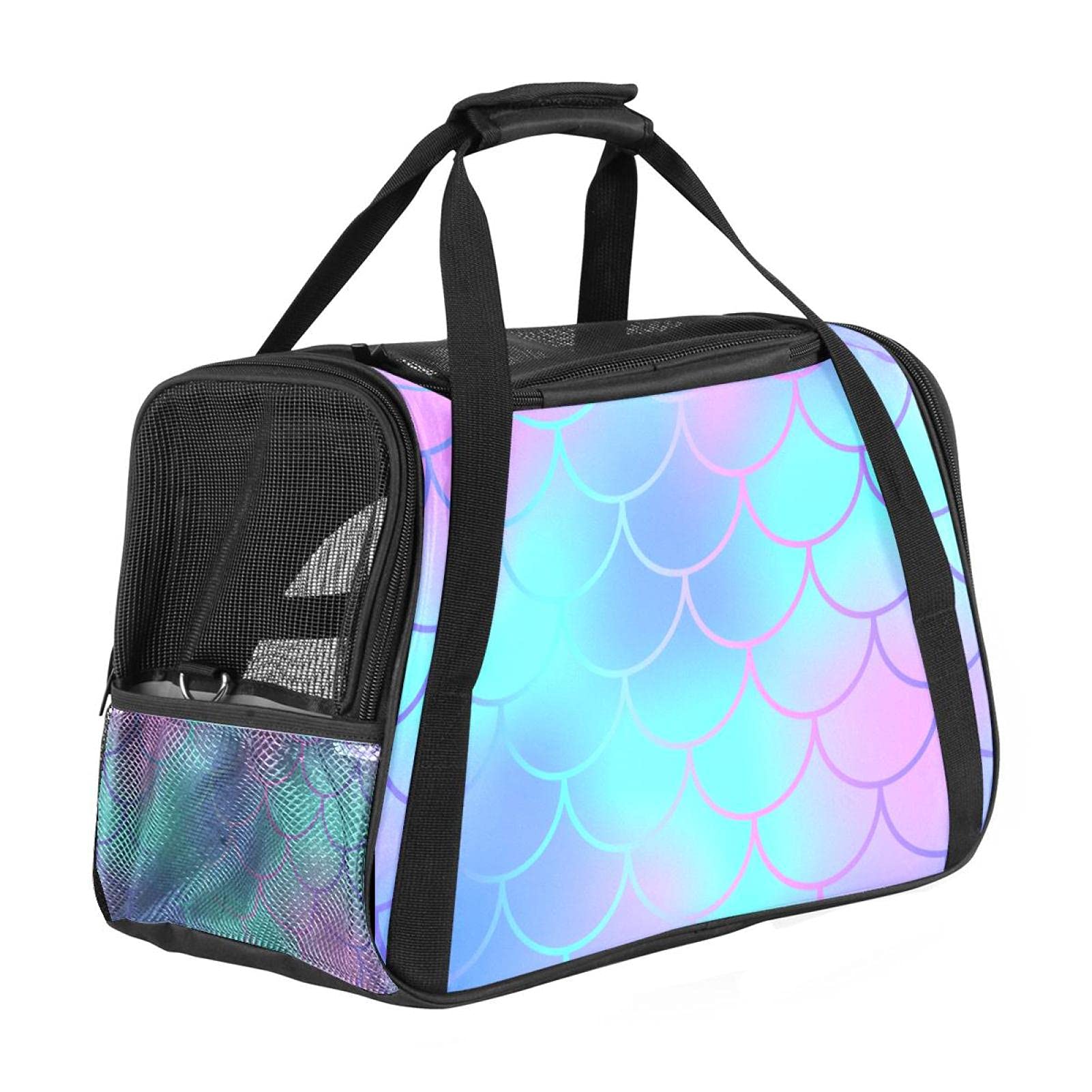 Sac de transport pour chat et chien motif sirène homologué avion