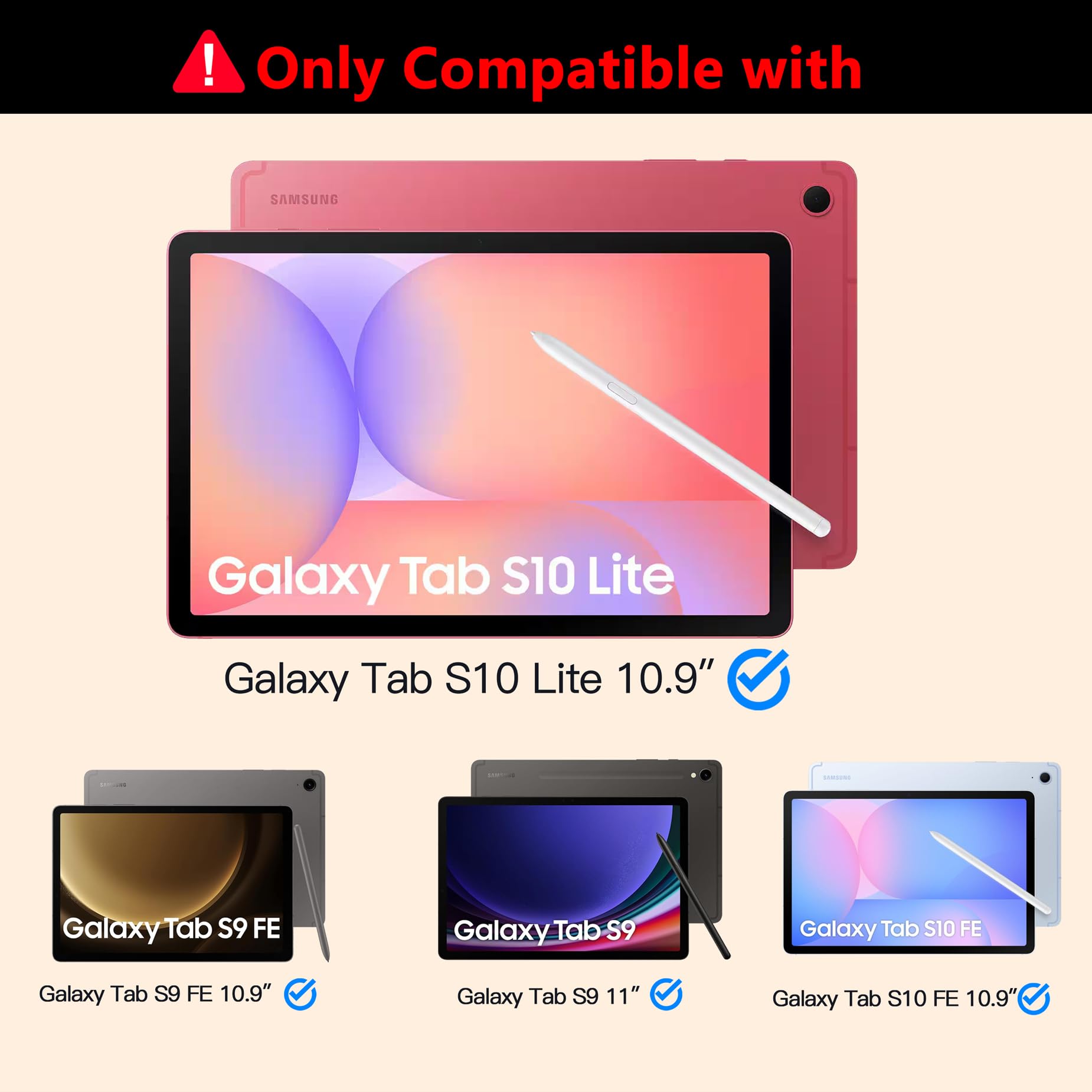 Funda con teclado para Samsung Galaxy Tab S10 Lite/S10 FE/S9 FE 27.7 cm/S9
