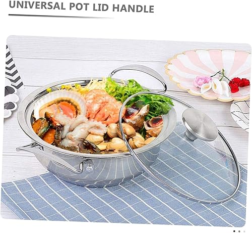 Miniatura 9 de HEMOTON Perilla de repuesto para tapa de olla, mango de tapa de sartén plana para ollas de cocina, agarres de mano de acero inoxidable para