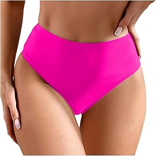 2025 - Braguita de bikini de cintura alta para mujer, pantalones cortos de playa, parte inferior fruncida, bañadores de corte alto, pantalones cortos de baño de cobertura completa, pantalones cortos