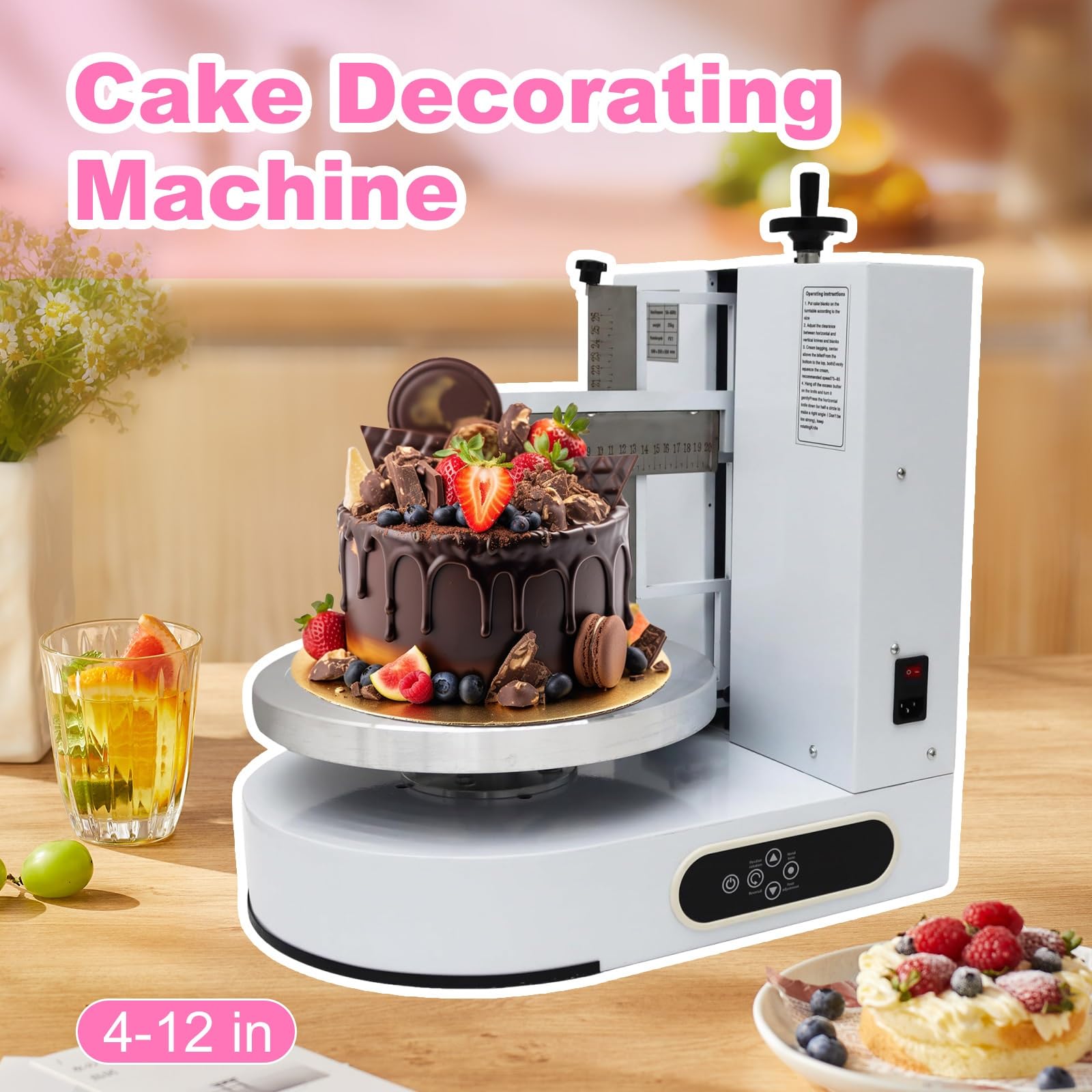 Automatische Tortendekorationsmaschine Und Torten Dekorieren Einfach, Aluminium-Drehteller, Glatte Glasur, Elektrische Kuchen Verzierung Für Zuhause Und Profi(Green)