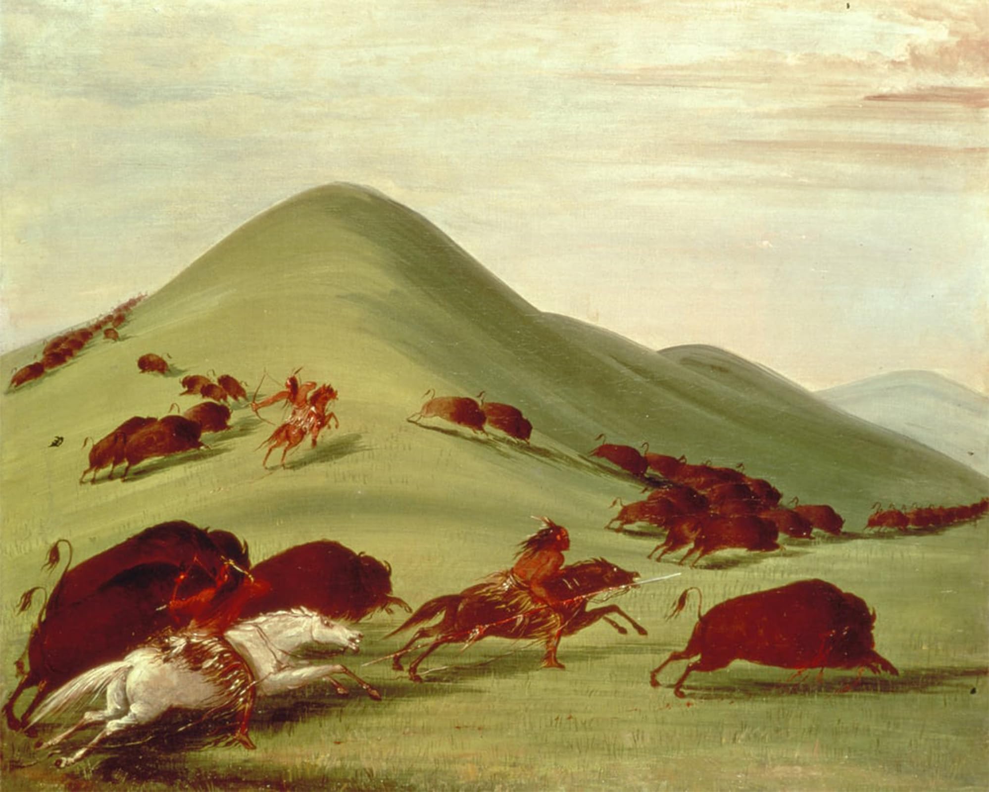 Artxlxxbn No Frame Famous Print Painting Colorful Art Print The Animal Hunt By George Catlin Canvas Art Decorations For Home Decor 60X90cm