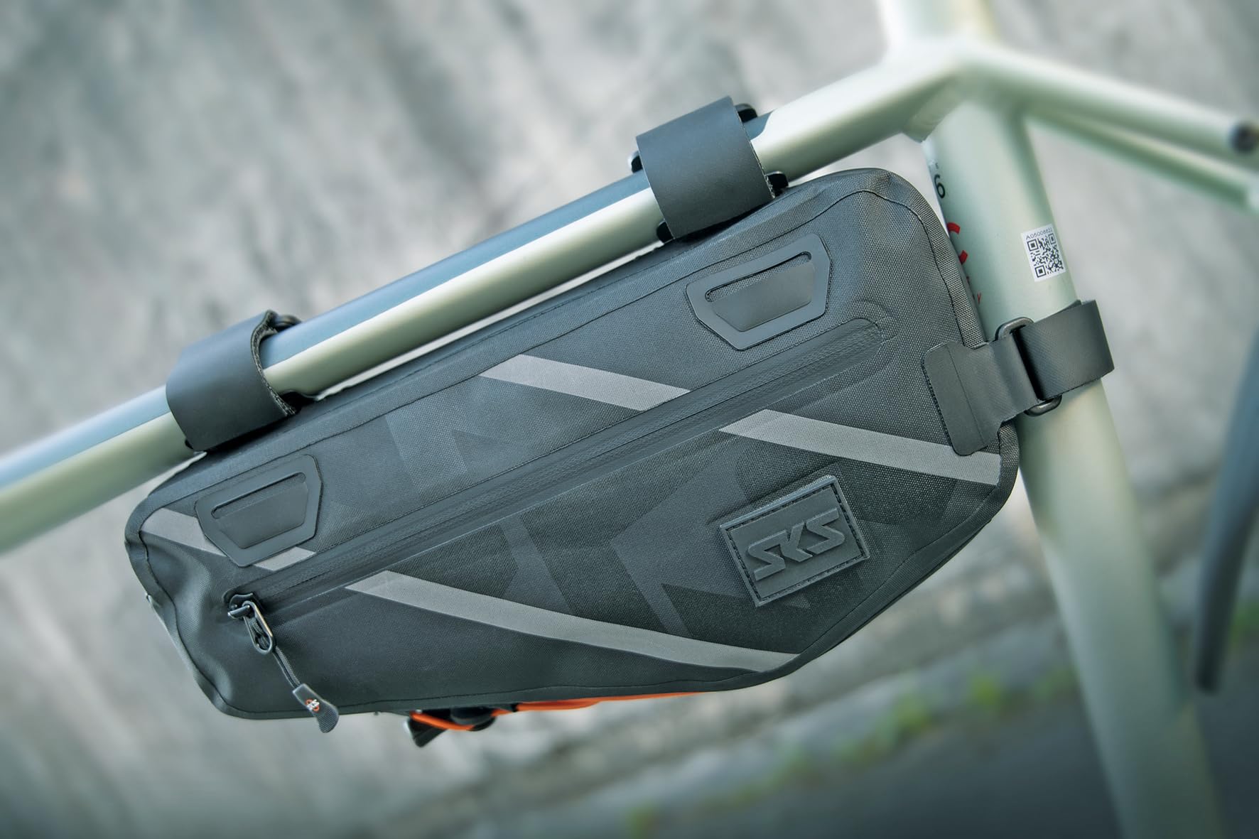 SKS GERMANY Explore Frame Bag torba na ramę roweru (torba rowerowa, schowek na fiolet, zgrzewany, wodoodporny materiał wierzchni, skracane paski na rzepy), czarna