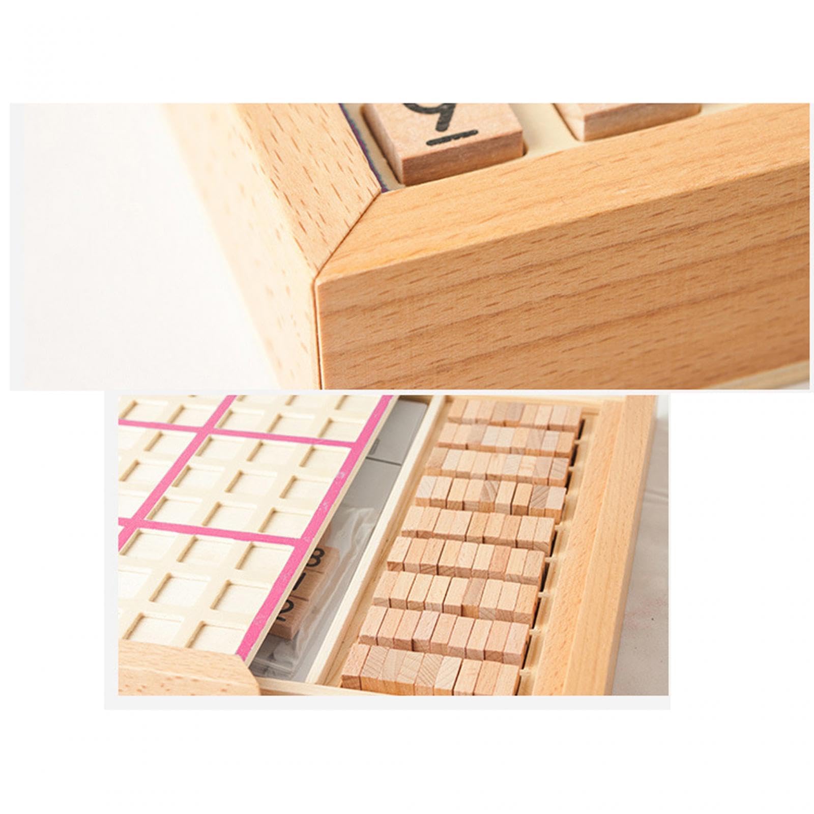 Juego de Mesa de Sudoku de Madera con Manual en Inglés. Juguete de Matemáticas Educativo para Niños, Rosa
