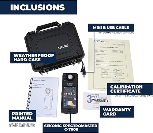 Miniatura 2 de Sekonic Kit de analizador de espectro C-7000 - Herramienta portátil para control de color de precisión e interpretación para el hogar, empresa de